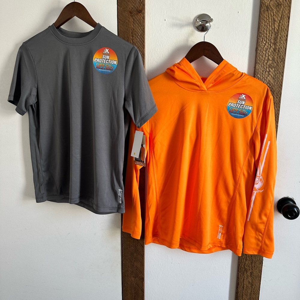 New ZeroXposur Boys UPF50+ Lightweight Hoodie + T-Shirt Size XL 14/16